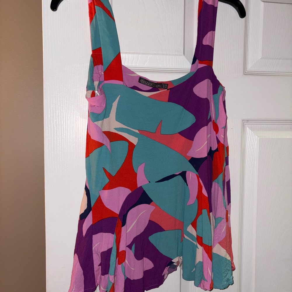 Mister Zimi Asymmetrical Blue and Purple Tank Top